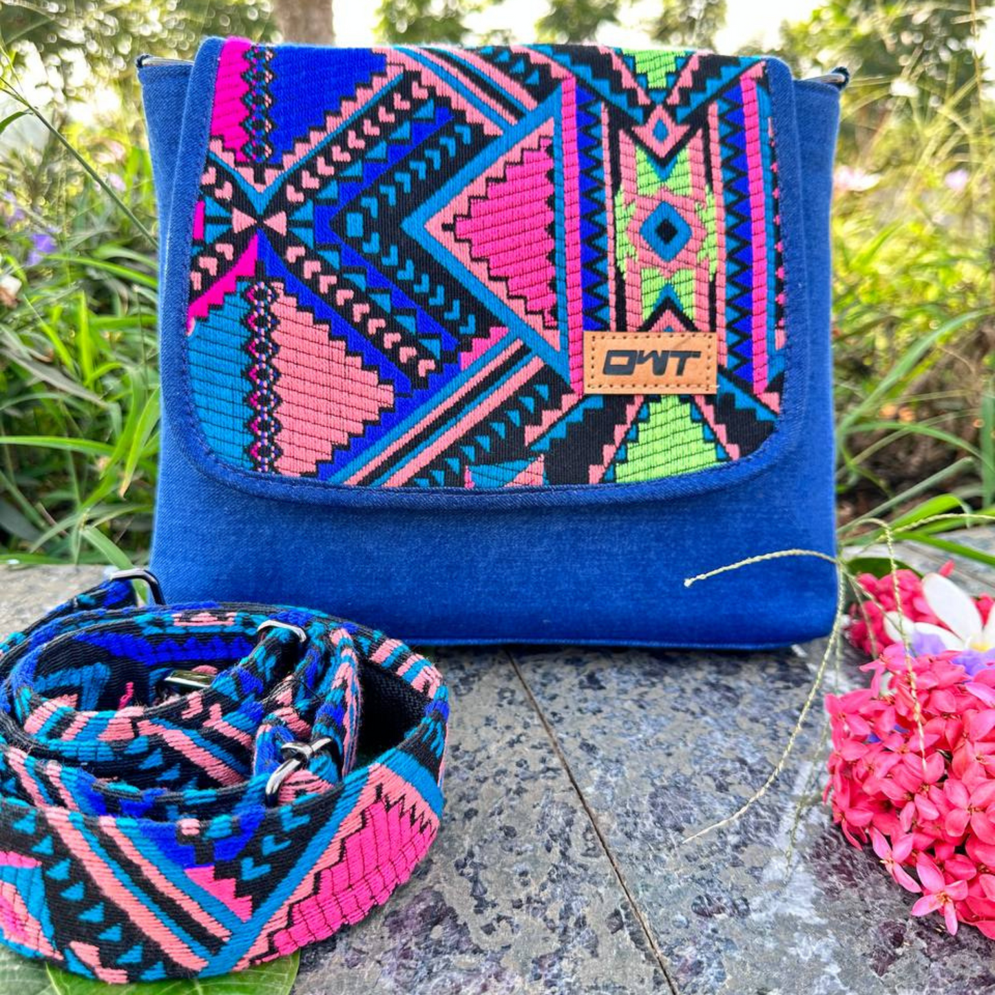 STYLISH BLUE DENIM CROSS BODY BAG-B3