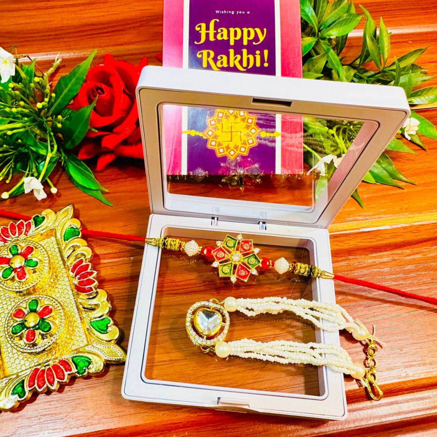 Designer Bhaiya Bhabhi Rakhi Set