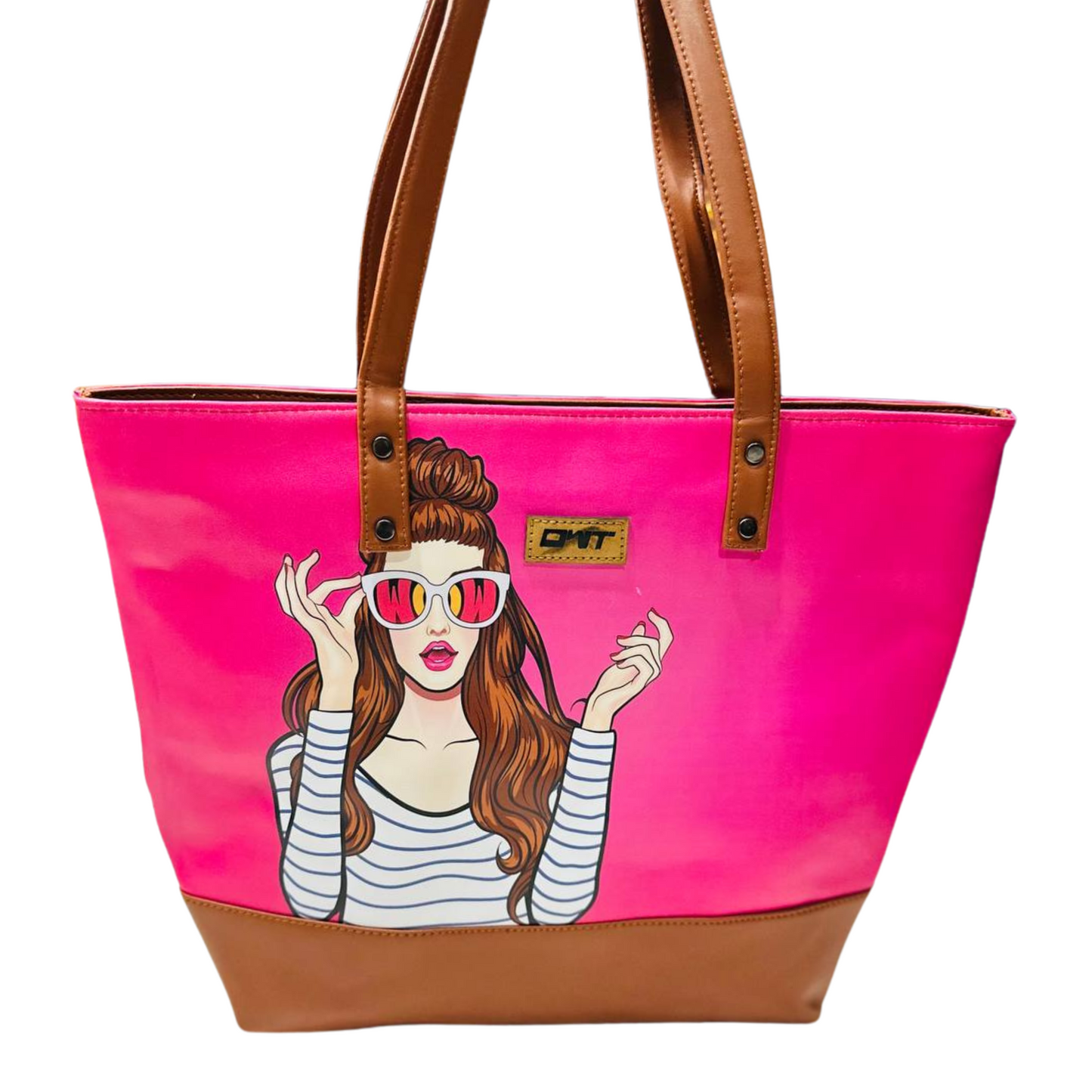 TOTE BAG DARK PINK GIRL PIRNT G5