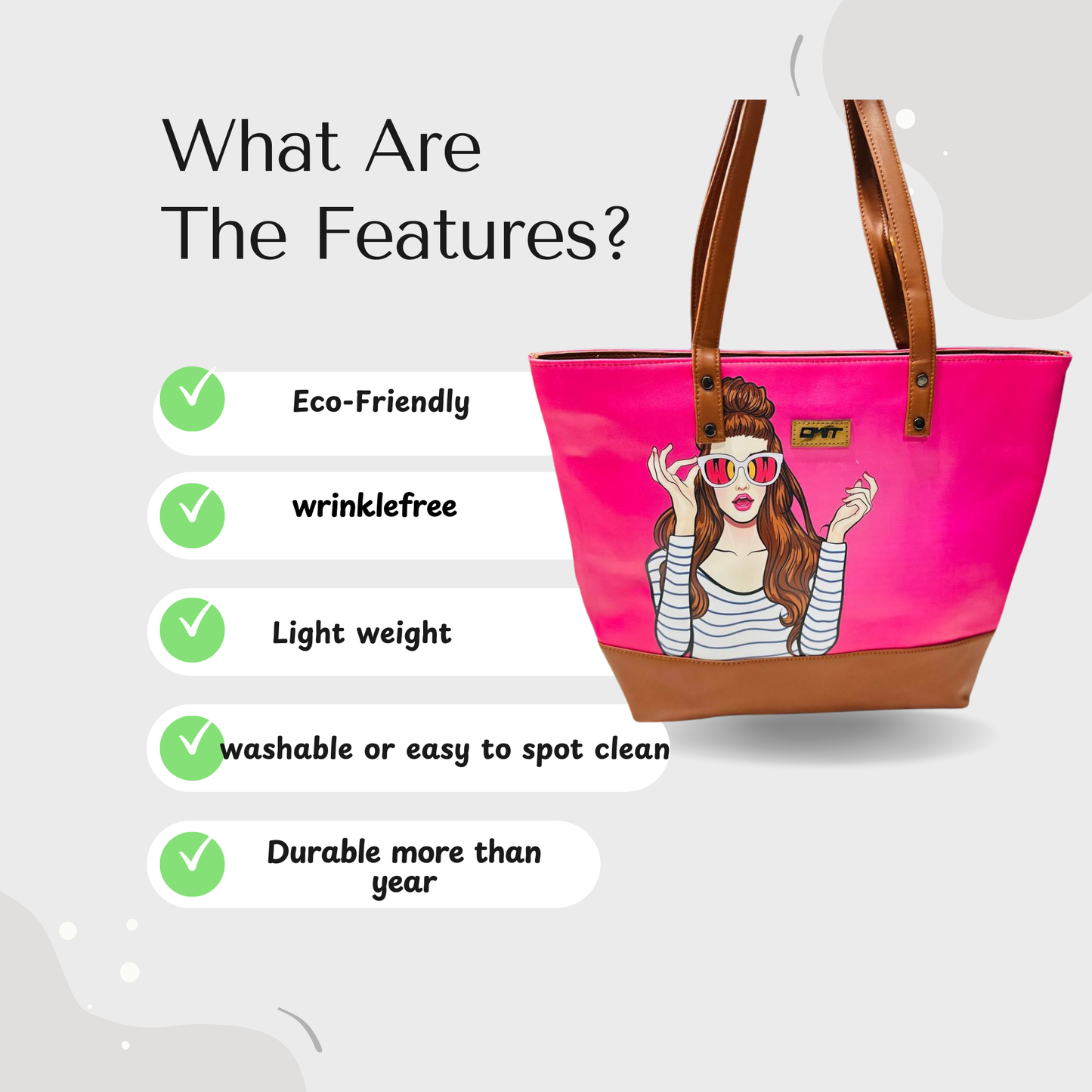 TOTE BAG DARK PINK GIRL PIRNT G5