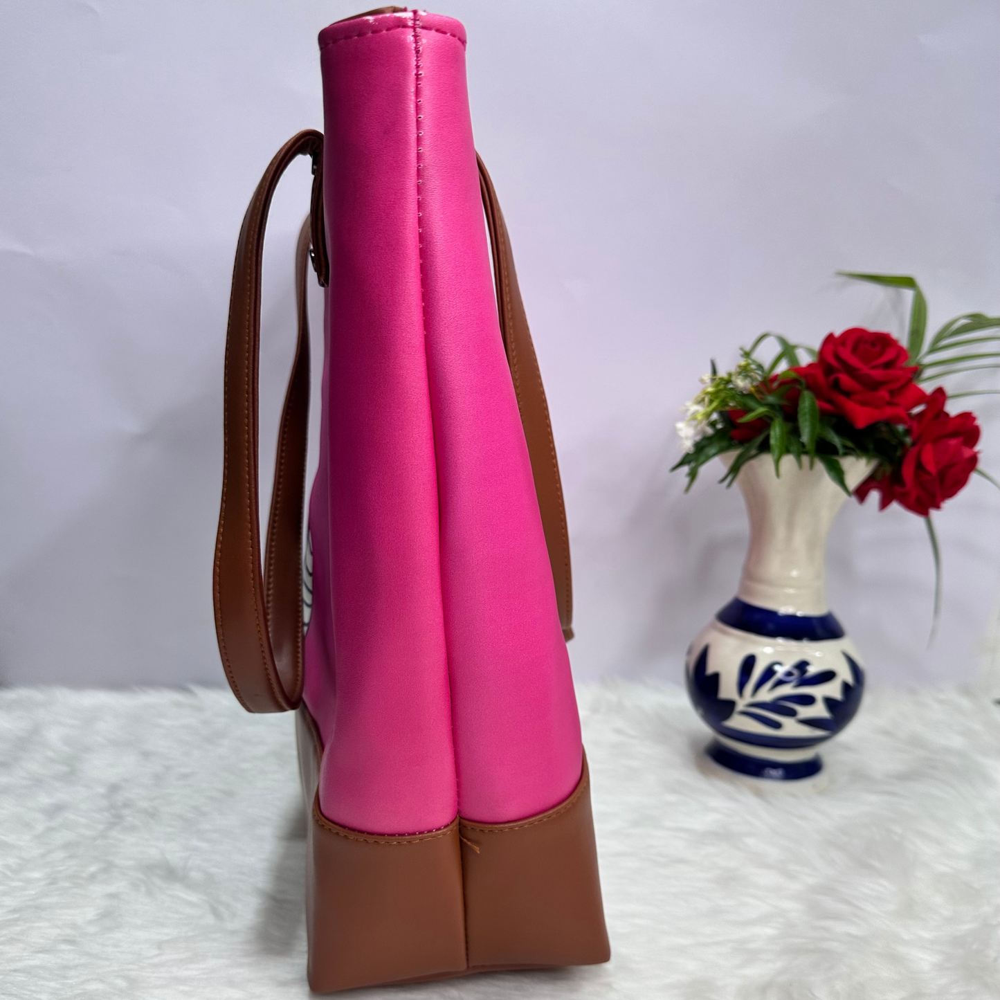 TOTE BAG DARK PINK GIRL PIRNT G5