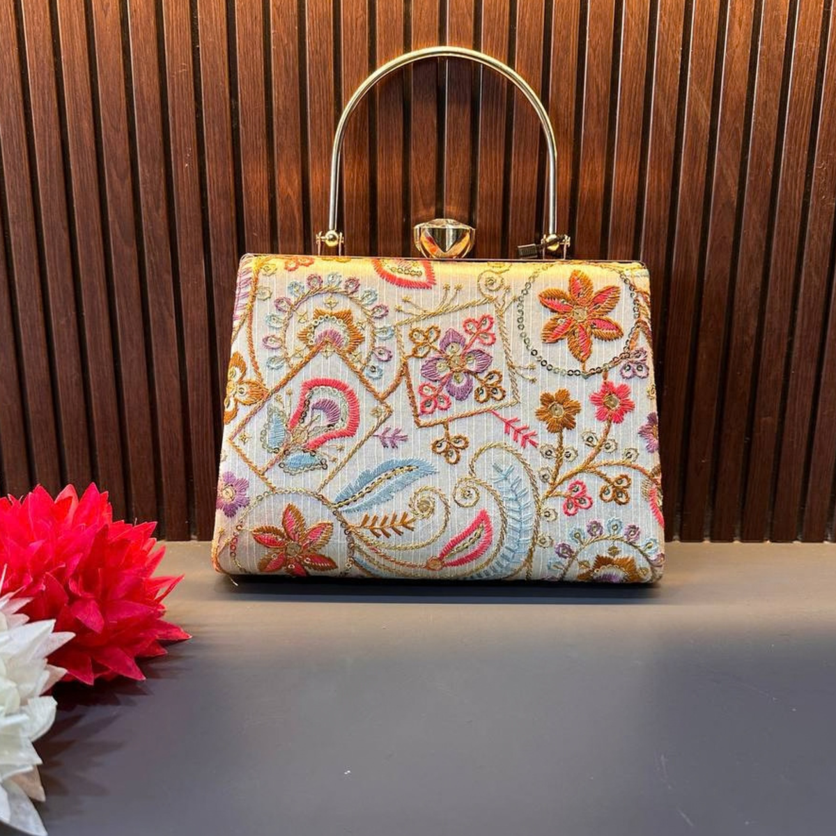 Embroidered Ethnic Clutch for Women Party clutch Shape 3