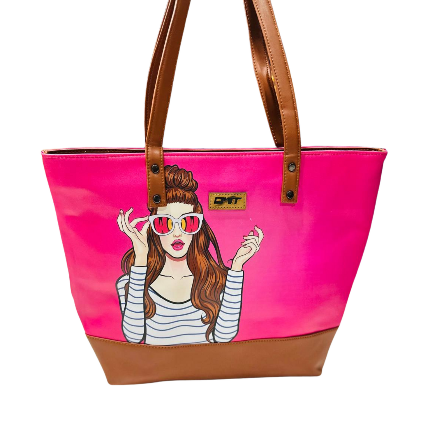 TOTE BAG DARK PINK GIRL PIRNT G5
