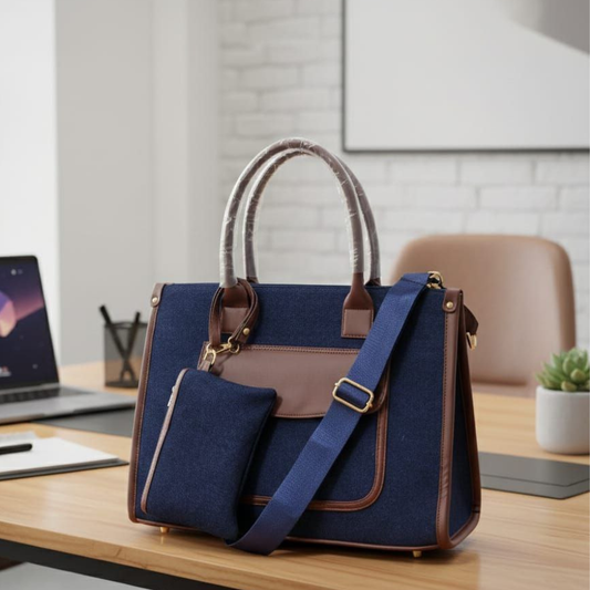 STYLISH BLUE DENIM TOTE BAG