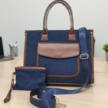 STYLISH BLUE DENIM TOTE BAG