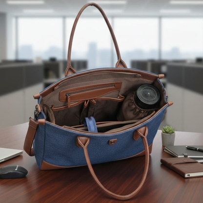 STYLISH BLUE DENIM TOTE BAG