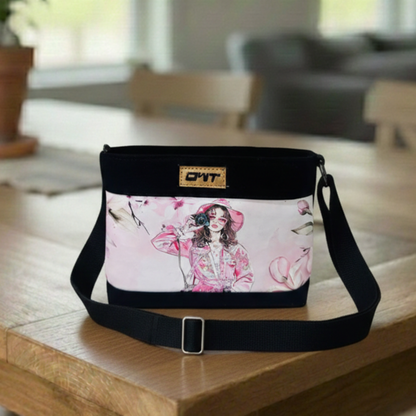 DURABLE BLACK DENIM SLING BAG - A11