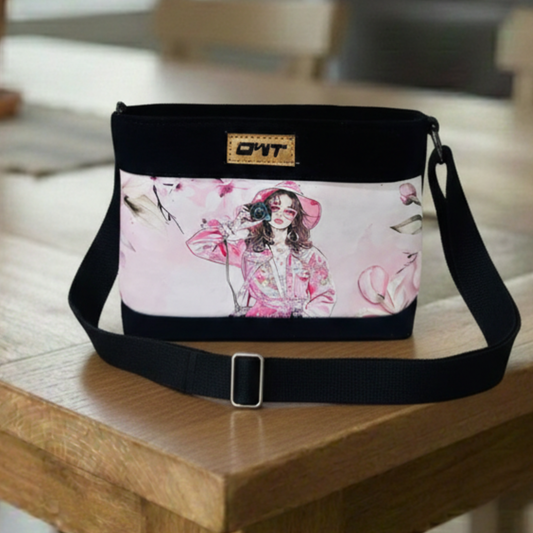 DURABLE BLACK DENIM SLING BAG - A11