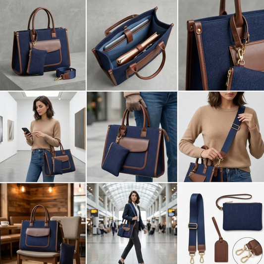 STYLISH BLUE DENIM TOTE BAG
