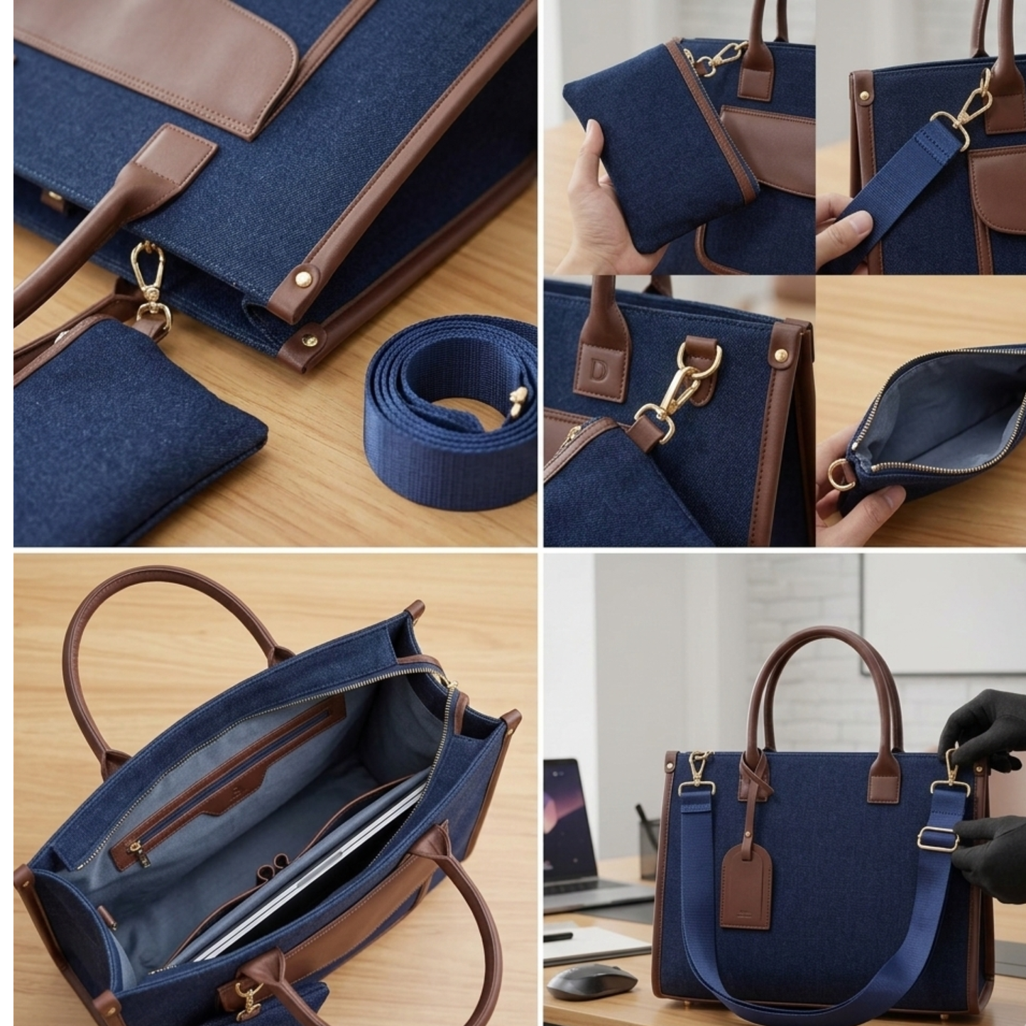 STYLISH BLUE DENIM TOTE BAG