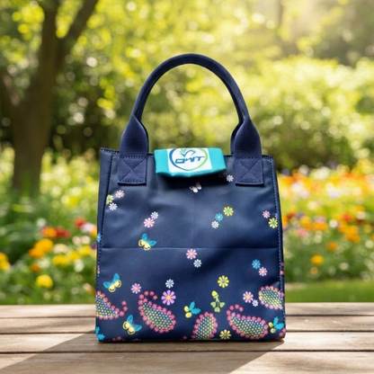 Lunch Bag Small Flower Print Dark Green - A6