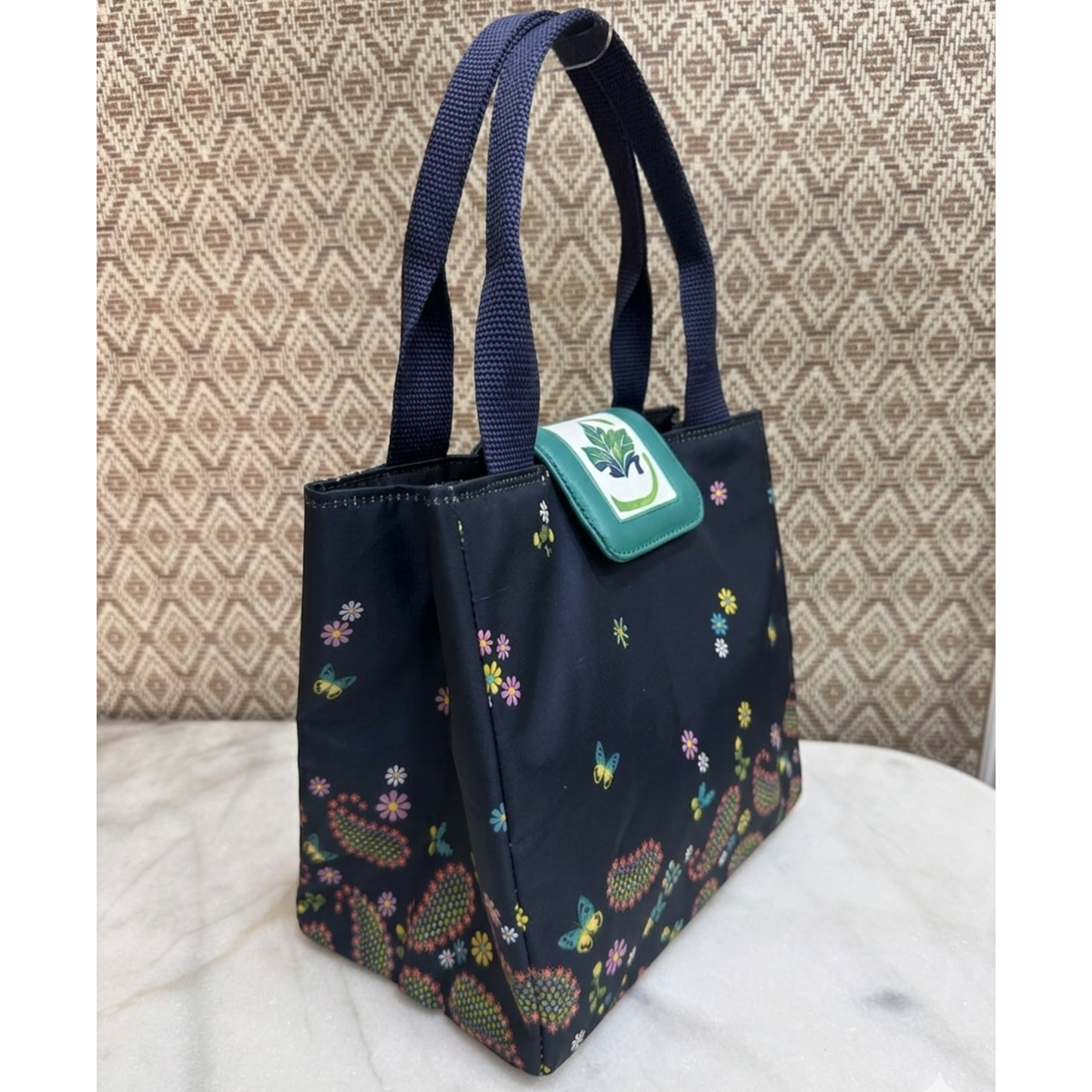 Lunch Bag Small Flower Print Dark Green - A6