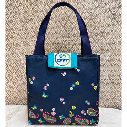 Lunch Bag Small Flower Print Dark Green - A6