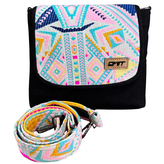 STYLISH BLACK DENIM CROSS BODY BAG-B9
