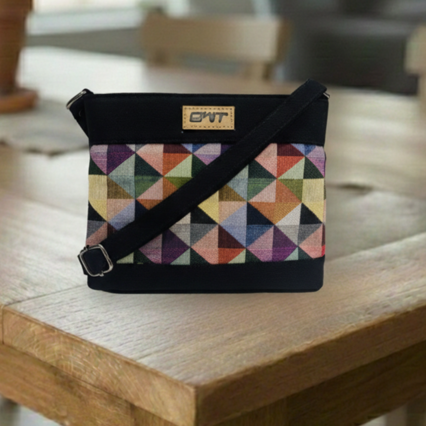 DURABLE BLACK DENIM SLING BAG - A9