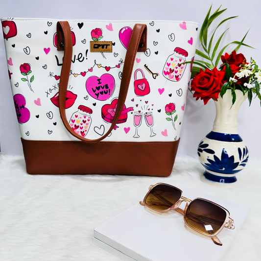 Tote Bag I Love u White Print G4