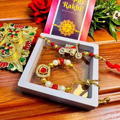 Designer rakhi Royal Enfield bike rakhi Bhaiya Bhabhi Set