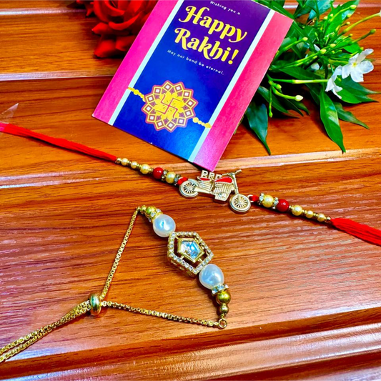 Designer Bhaiya Bhabhi Rakhi Set