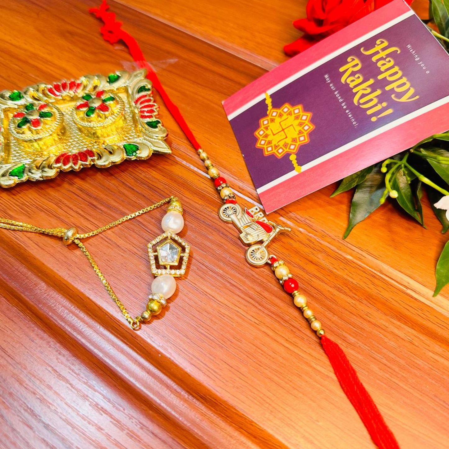 Designer Bhaiya Bhabhi Rakhi Set