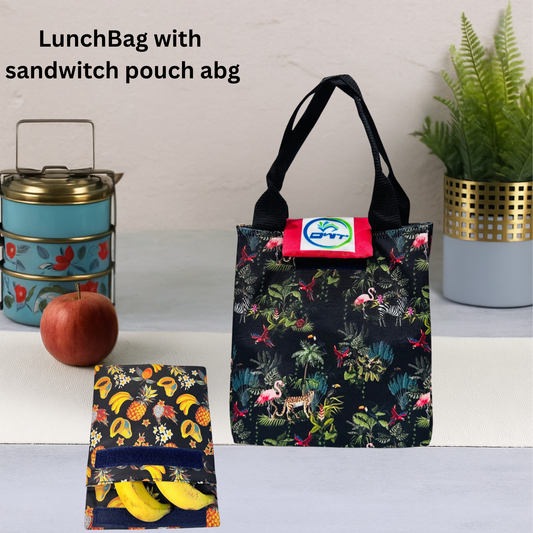 Lunch Bag  And Sandwich pouch Bag Combo- B4