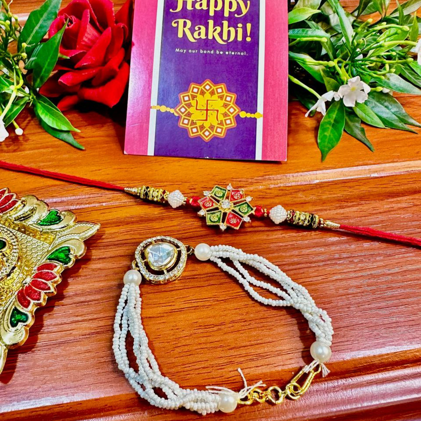Designer Bhaiya Bhabhi Rakhi Set