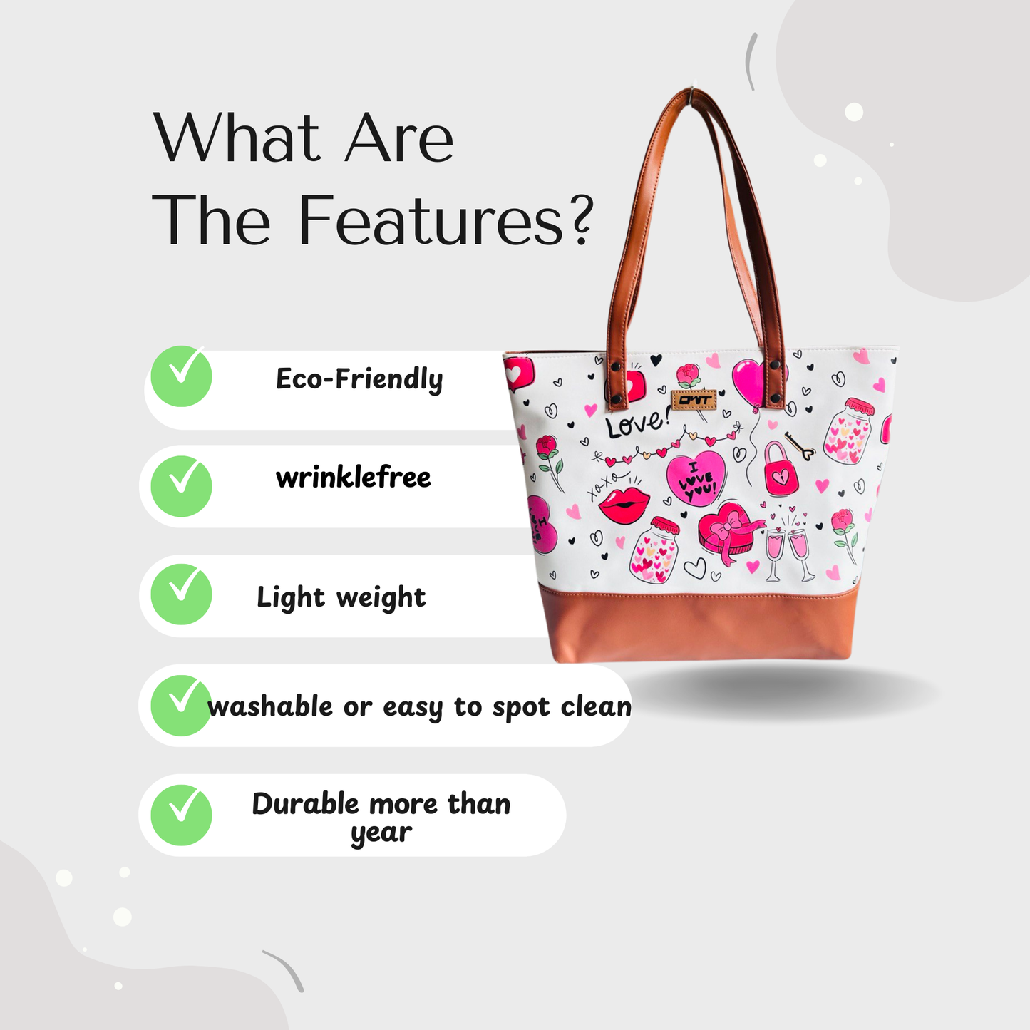 Tote Bag I Love u White Print G4