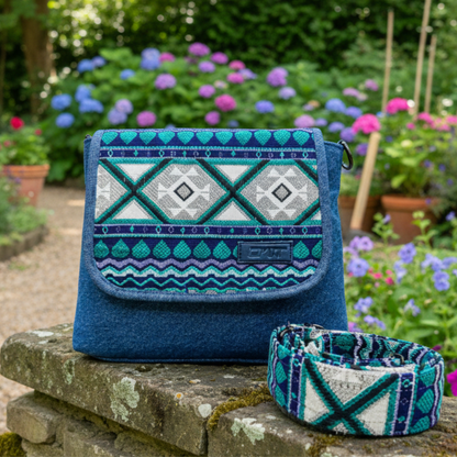 STYLISH BLUE DENIM CROSS BODY BAG-B1