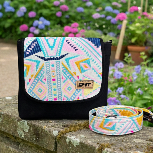 STYLISH BLACK DENIM CROSS BODY BAG-B9