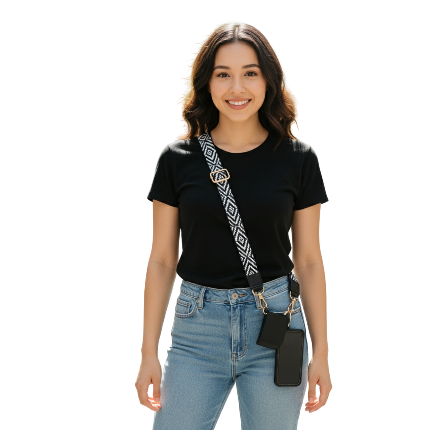 The " phone" Straps - Clipped Mobile Straps Diamond Black I2
