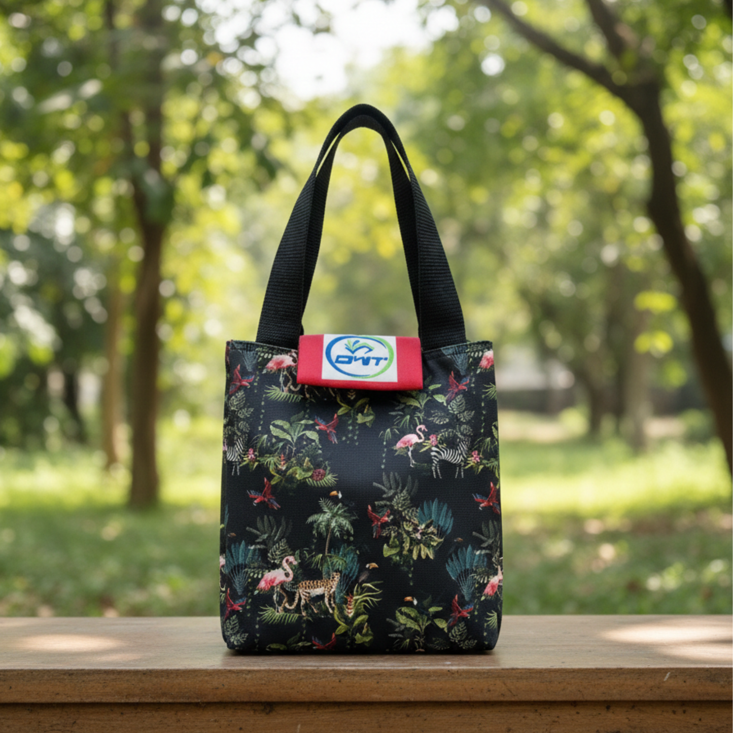 Lunch Bag Animal Print  Black Green - A1