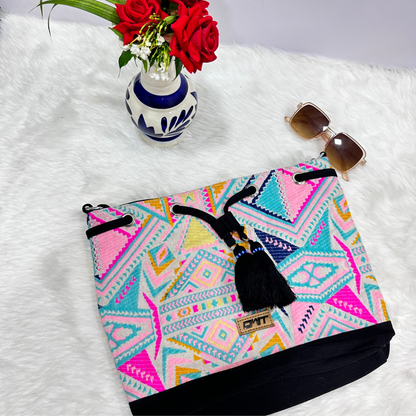 BOHOSTYLE DRAWSTRING JHOLA BAG - C2