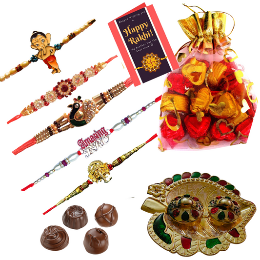 Rakhi set  For Brother with chocolate hamper