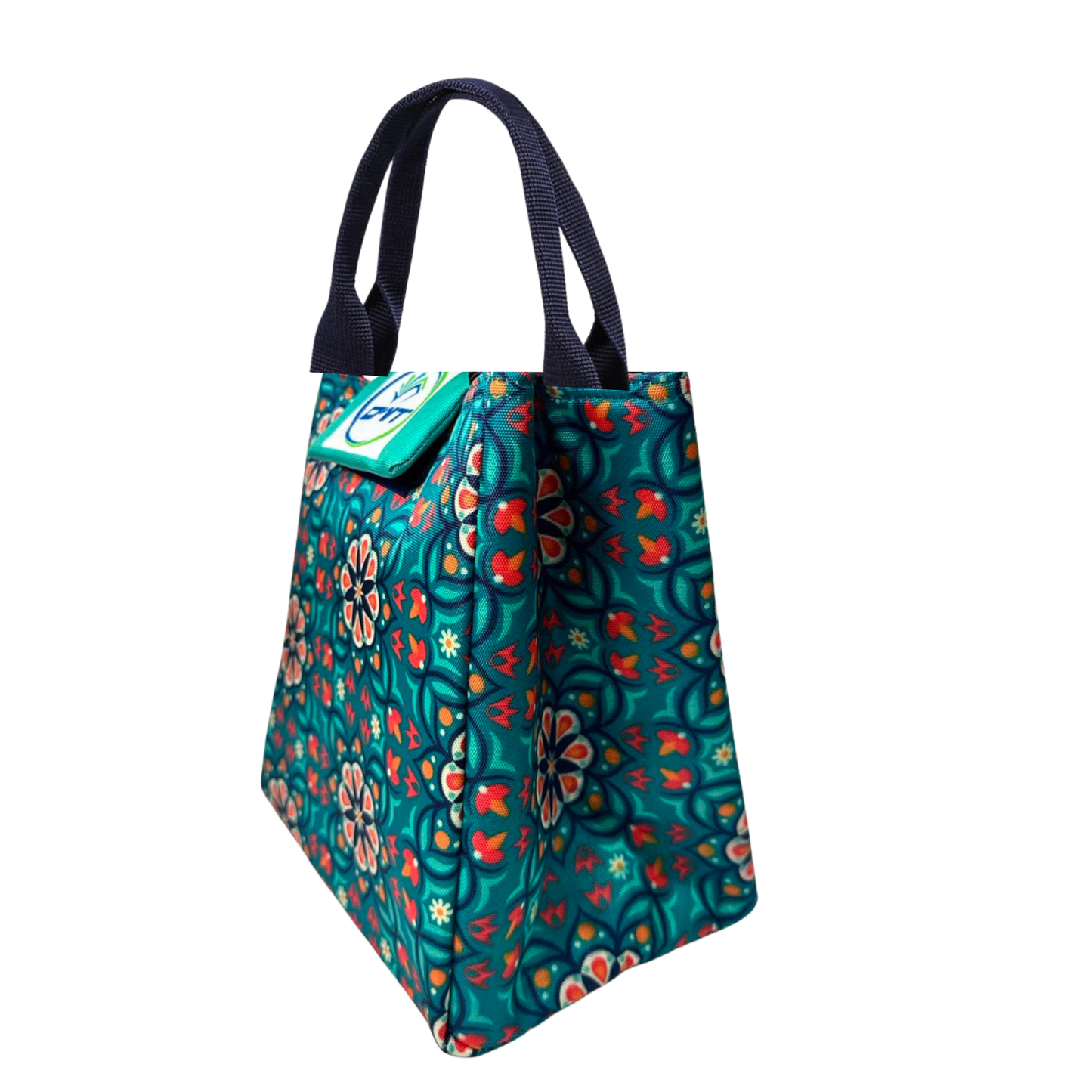 Lunch Bag Green Flower Print - A3