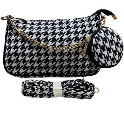 DURABLE BLACK And White Baguette BAG - F1