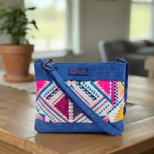 DURABLE BLUE DENIM SLING BAG - A7