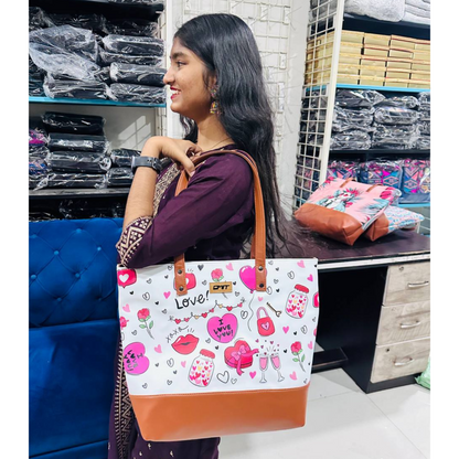 Tote Bag I Love u White Print G4