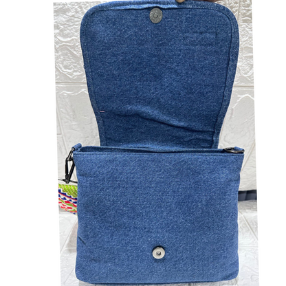 BLUE DENIM CROSS BODY BAG-A