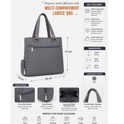 Waterproof Rainproof Tote/ shoulder bag greay colour