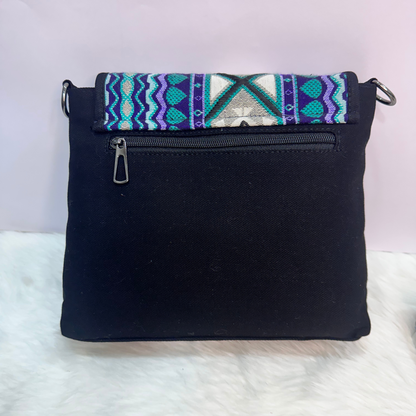 STYLISH BLACK DENIM CROSS BODY BAG-B8