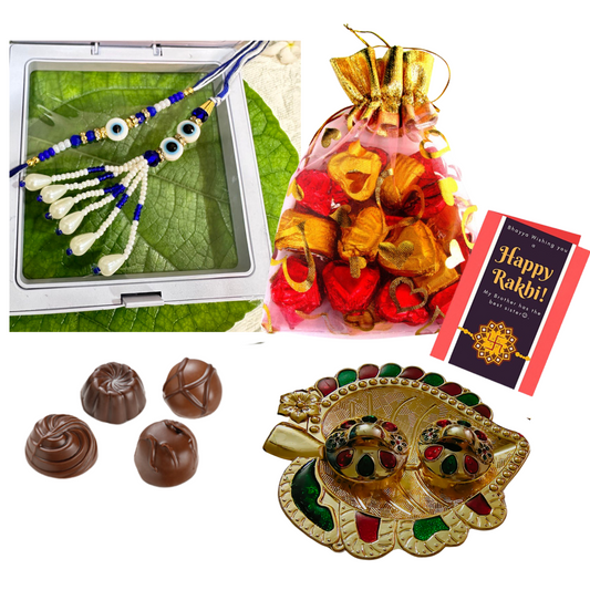 Evil Eye Bhaiya Bhabhi Rakhi Set with chocolates