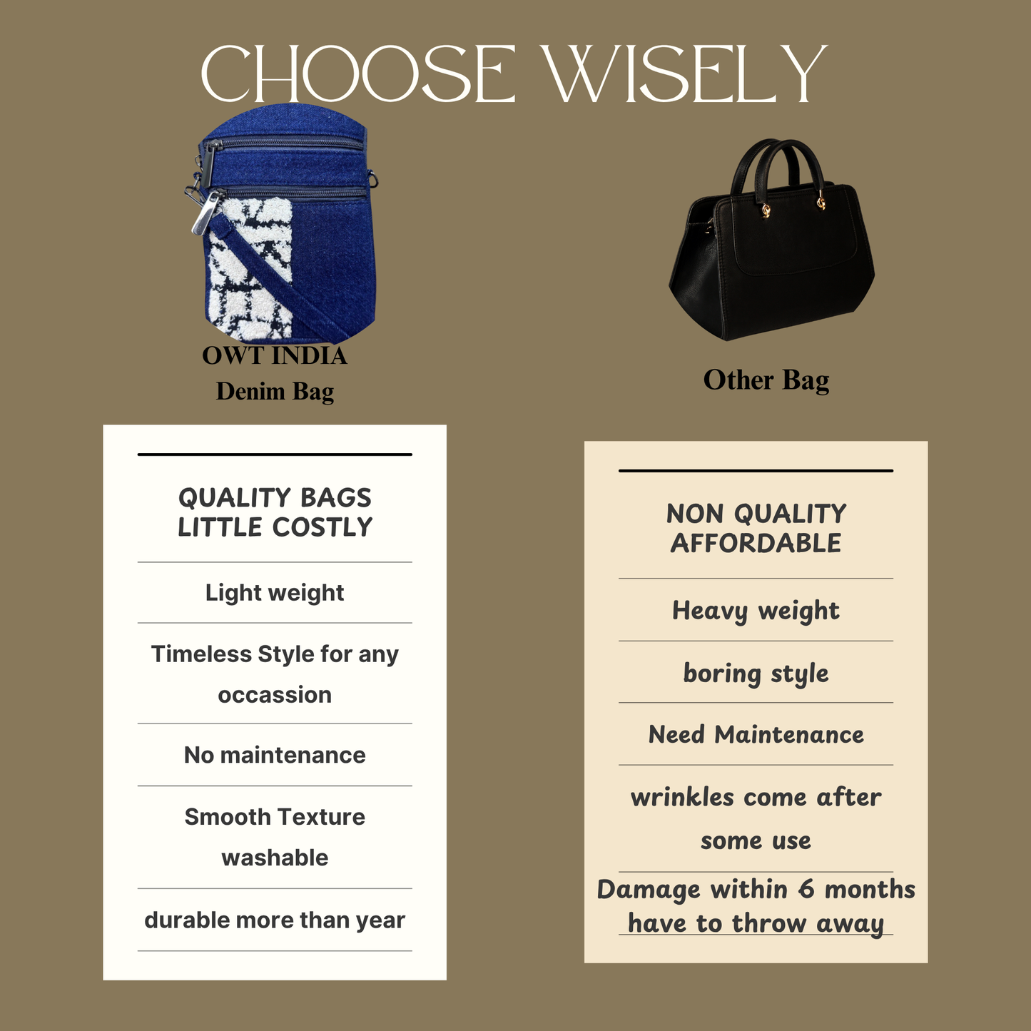 DURABLE BLUE AND WHITE DENIM MOBLIE SLING BAG - H1