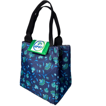 Lunch Bag Dark Peacock Blue Print - A2
