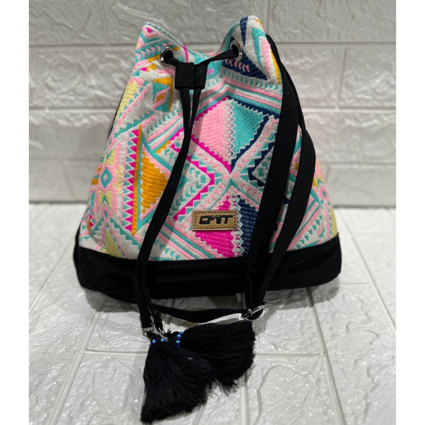 BOHOSTYLE DRAWSTRING JHOLA BAG - C2