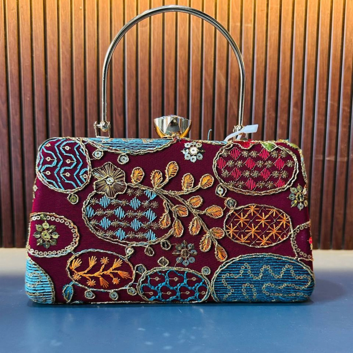 Embroidered Ethnic Clutch for Women Party clutch Shape 2