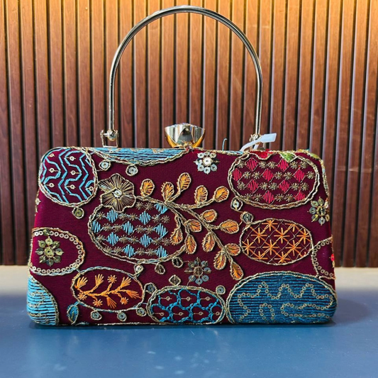 Embroidered Ethnic Clutch for Women Party clutch Shape 2