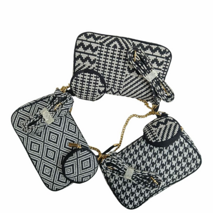 DURABLE BLACK And White Baguette BAG - F2