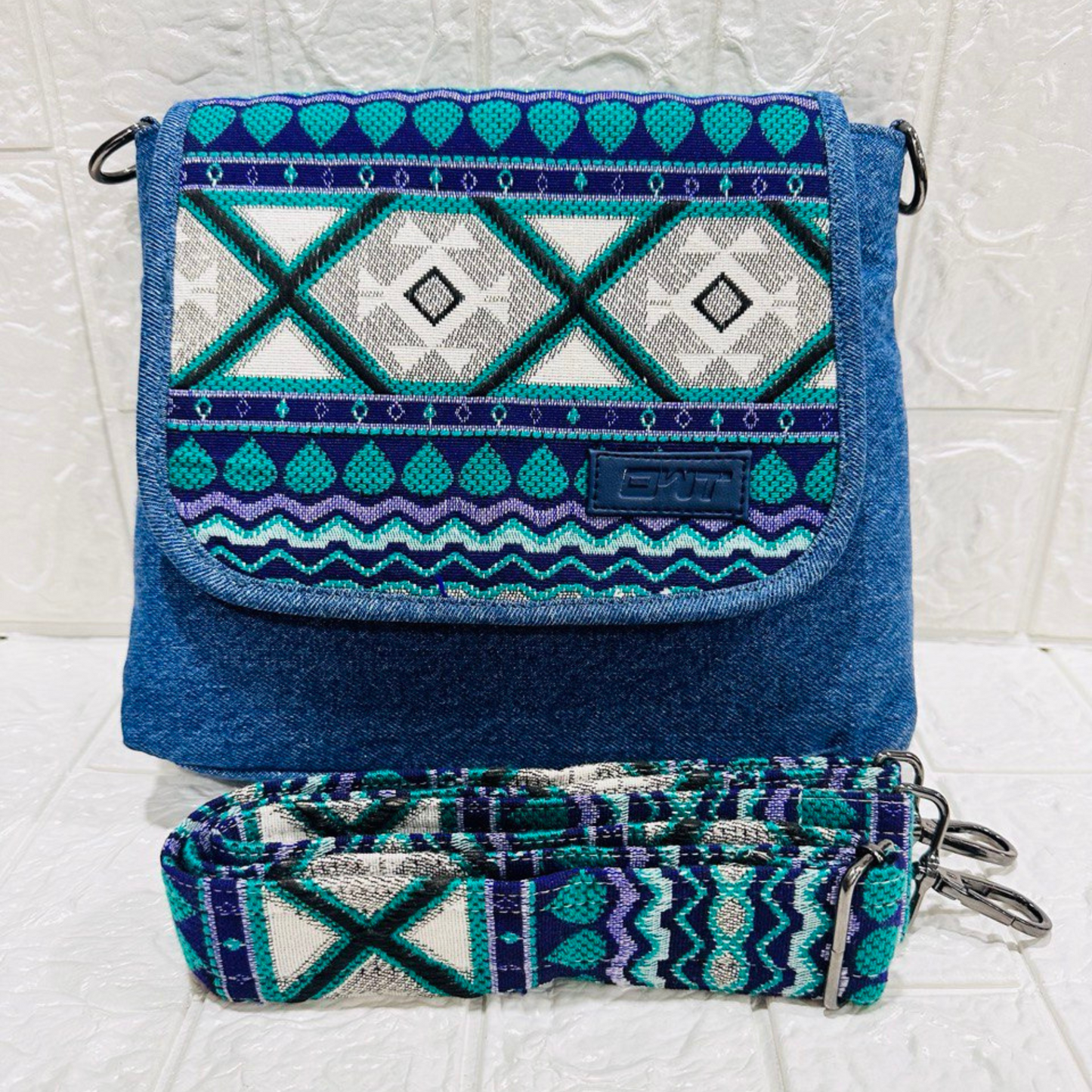 STYLISH BLUE DENIM CROSS BODY BAG-B1