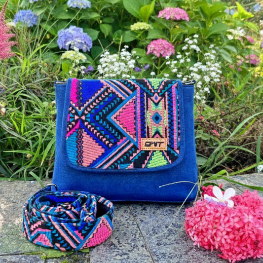 STYLISH BLUE DENIM CROSS BODY BAG-B3