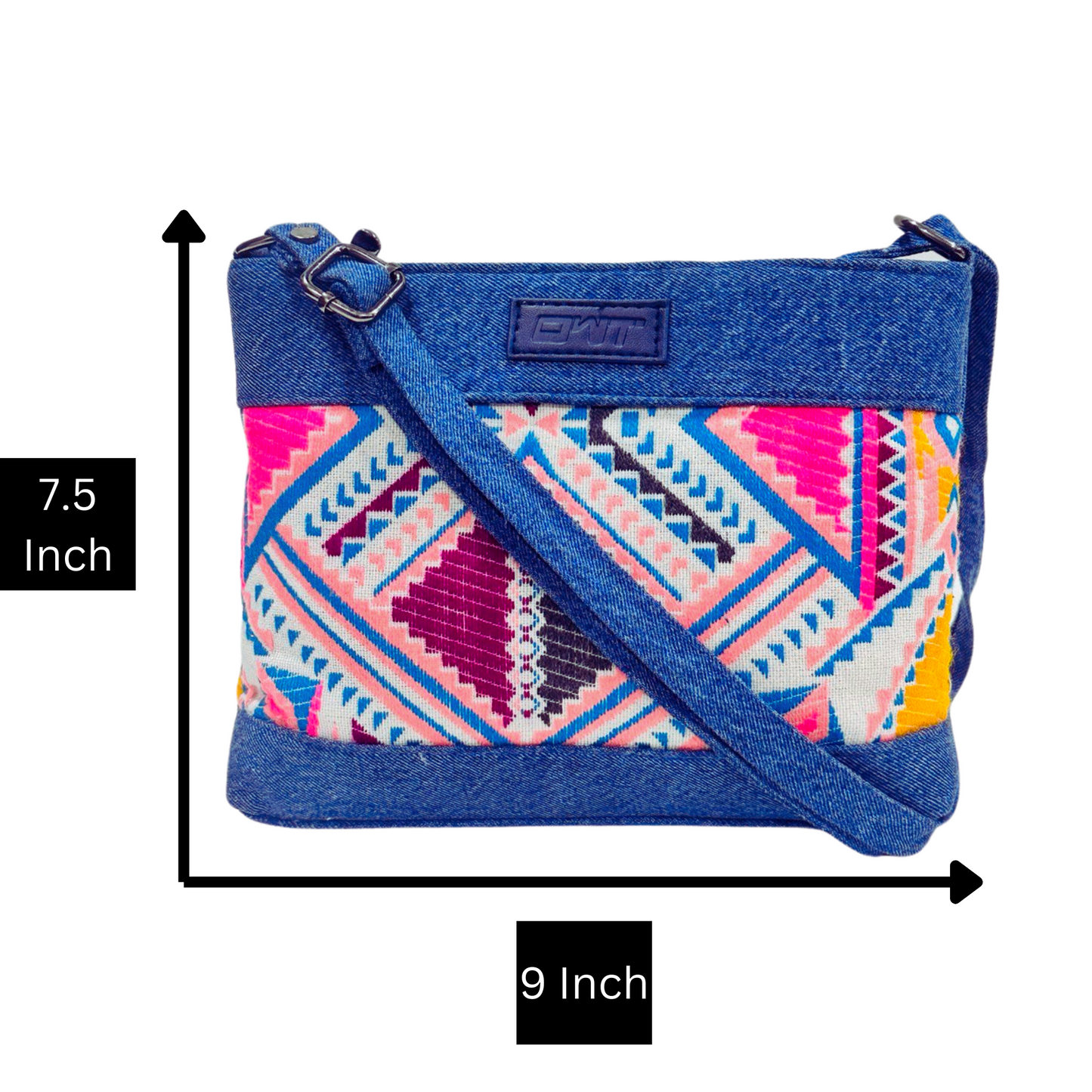 DURABLE BLUE DENIM SLING BAG - A7