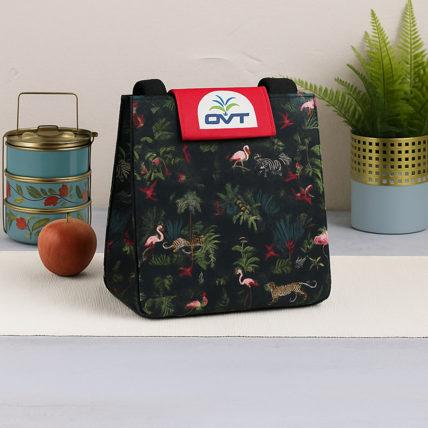 Lunch Bag Animal Print Green - A1